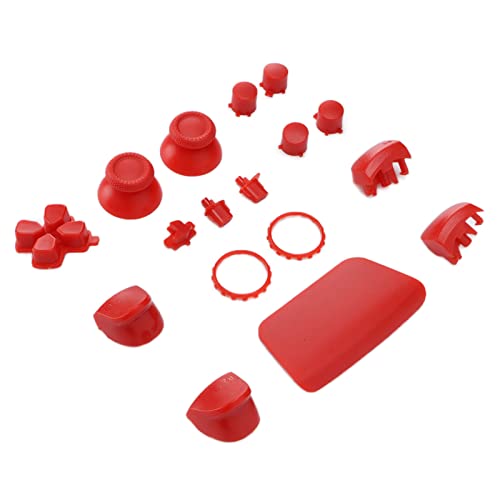 Komplettes Tasten-Set für PS5, Thumbsticks, Tasten R1, L1, R2, L2, ABXY Tasten, Controller, Ersatzteile für PS5 (rot) von GOWENIC