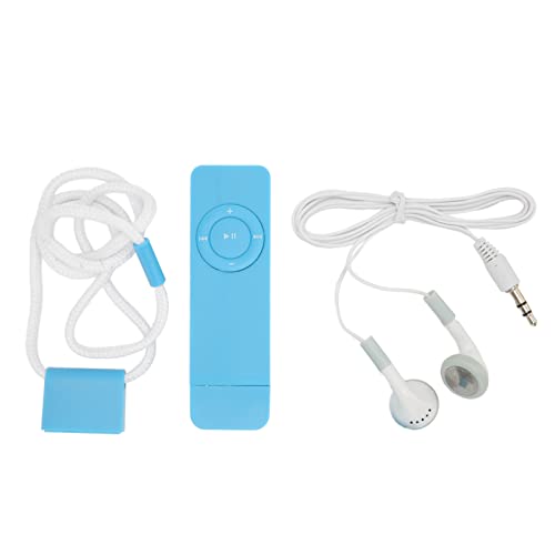 MP3 Player, ABS MP3 Musik Player mit Integriertem 180 mAh Akku, Tragbarer Musik Player Unterstützt Bis zu 64 GB, für Studenten, die auf Reisen Sind (Blue) von GOWENIC