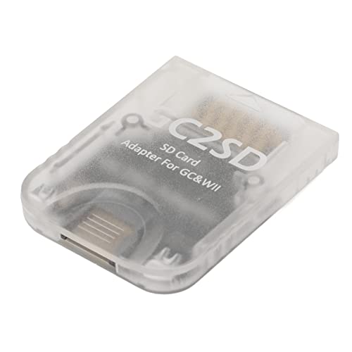 Micro-SD-Karten-Adapter-Leser, für Gamecube Wii Micro-Speicherkarten-Adapter, Professioneller Kartenleser-Adapter, Spielekonsole GC2SD-Kartenleser-Adapter (Transparent) von GOWENIC