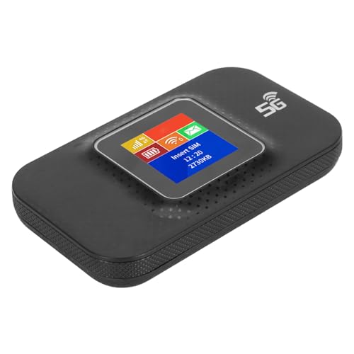 Tragbares 4G-WLAN mit Farbbildschirm, Langer Akkulaufzeit, Leicht und Tragbar für Auto, Geschäftsreisende und Outdoor-Reisende (Black) von GOWENIC