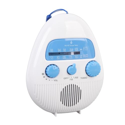 Tragbares Duschradio, Batteriebetriebenes FM/AM-Radio mit Spritzwassergeschütztem Design, Eingebauter Lautsprecher, Zum Aufhängen Im Badezimmer für Einfaches Einstellen der Tragbares Duschradio, Batteriebetriebenes FM/AM-Radio mit Spritzwassergeschütztem Design, Eingebauter Lautsprecher, Zum Aufhängen Im Badezimmer für Einfaches Einstellen der von GOWENIC
