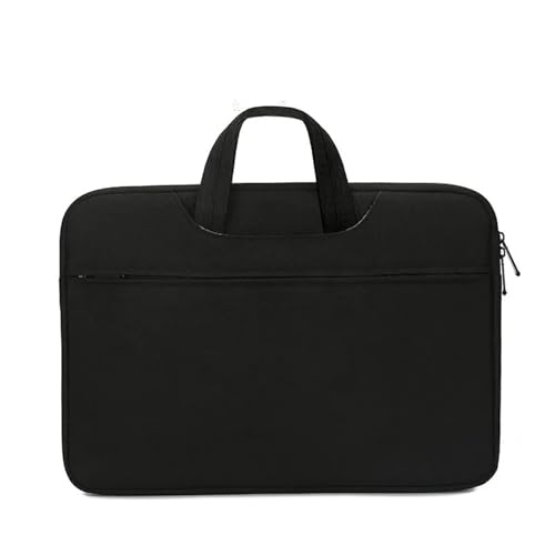 15,6-Zoll-Laptop-Hüllen, tragbare Handtasche, Notebook-Hülle, Computer-Tasche, Pad, wasserdichte Aktentaschen FüR Business(Black) von GOXQIT