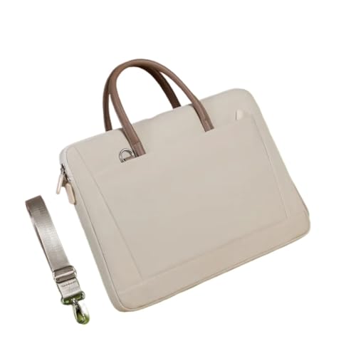 Business Aktentasche for Frau Große Kapazität Umhängetasche Oxford Wasserdichte Computer Lagerung Laptop Tasche FüR Business(Beige 15 inch) von GOXQIT