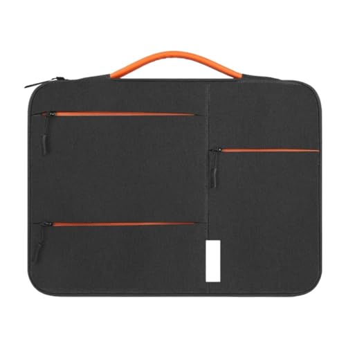 Computertasche, Laptop-Hülle, Reißverschluss, Aktentasche, Laptop-Handtasche, Laptop-Tasche FüR Business(Black,15-inch) von GOXQIT