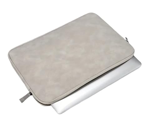Computertasche, Laptop-PU-Leder, schützende Tablet-Tasche, Computertasche, Aufbewahrungstasche, schlanke Laptop-Hülle FüR Business(Light gray,12-13.3inch) von GOXQIT