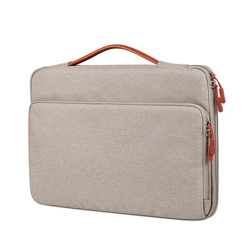 Computertasche, Laptoptasche, stoßfeste und wasserdichte Stoffhandtasche, Laptoptasche FüR Business(Khaki,15-15.4 inch) von GOXQIT