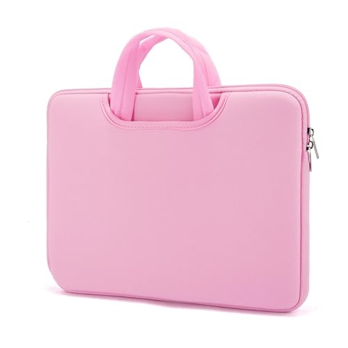 Computertasche 16 Zoll und 17 Zoll Computertasche Vordertasche bietet Platz for Strom, Maus, viel Platz, Laptop-Handtasche, leichte Computer-Handtasche FüR Business(Light pink) von GOXQIT