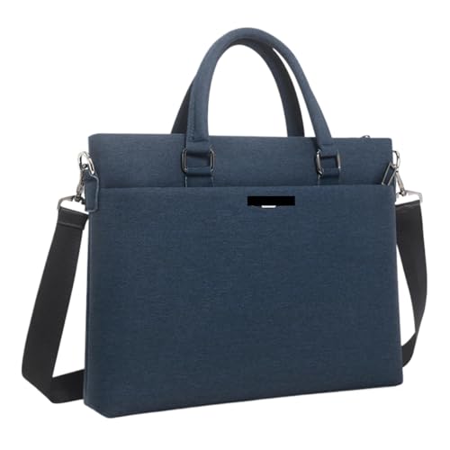 Computertasche Große Kapazität Aktentasche Tasche Business Männer 14 Zoll Laptop Notebook Tasche Canvas Handtaschen Schulter Herren Bürotaschen Oxford Stoff FüR Business(Blue) von GOXQIT