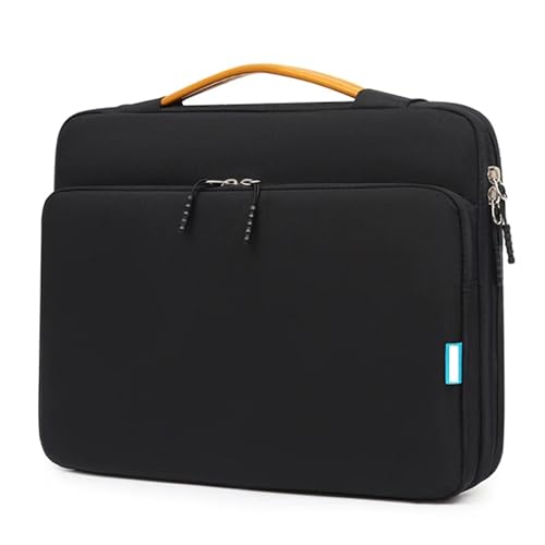 Laptop Sleeve Tasche 13,3 14,1 15,6 Zoll Notebook Fall Tragbare Reise Tragetasche Computer Wasserdichte Handtasche FüR Business(Black,13-14 Inch) von GOXQIT