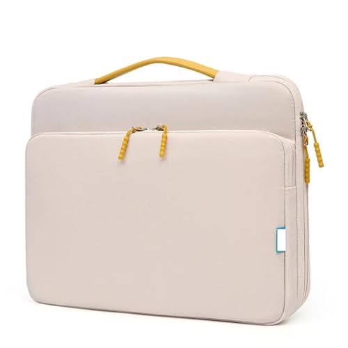 Laptop Sleeve Tasche 13,3 14,1 15,6 Zoll Notebook Fall Tragbare Reise Tragetasche Computer Wasserdichte Handtasche FüR Business(White,13-14 Inch) von GOXQIT