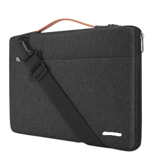 Laptop-Tasche, wasserdicht, Notebook-Tasche, Computer-Schulter-Handtasche, Aktentasche FüR Business(Drak Grey,15.6 inch) von GOXQIT