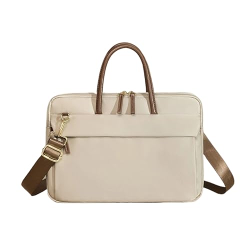 Laptoptasche, Notebooktasche, Ärmel, Schultertasche, Handtasche, wasserdichte Aktentasche FüR Business(Beige,15.6-16 inch) von GOXQIT