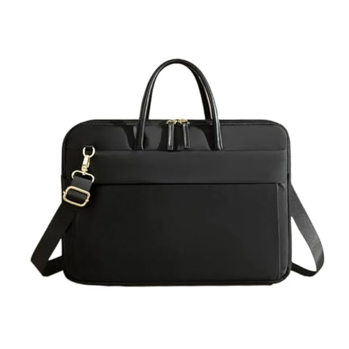 Laptoptasche, Notebooktasche, Ärmel, Schultertasche, Handtasche, wasserdichte Aktentasche FüR Business(Black,15.6-16 inch) von GOXQIT