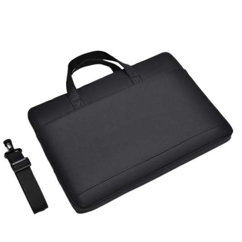 Leichte, stilvolle Laptoptasche, wasserdichte Handtasche, Computergehäuse, stoßfeste Umhängetasche, verschleißfeste Herrentasche FüR Business(Black,13-14.1in) von GOXQIT