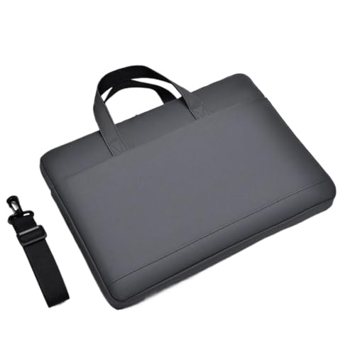 Leichte, stilvolle Laptoptasche, wasserdichte Handtasche, Computergehäuse, stoßfeste Umhängetasche, verschleißfeste Herrentasche FüR Business(Gray,15-16.1in) von GOXQIT