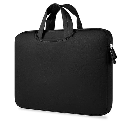 Ultradünne Laptop-Handtasche mit Reißverschluss, Notebook-Tasche, Computer-Tragetasche, Laptop-Hülle, Aktentasche, Computer-Tasche FüR Business(Black,15.6 inch) von GOXQIT