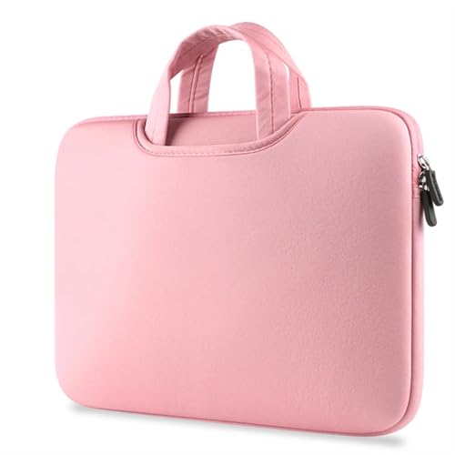 Ultradünne Laptop-Handtasche mit Reißverschluss, Notebook-Tasche, Computer-Tragetasche, Laptop-Hülle, Aktentasche, Computer-Tasche FüR Business(Pink,15.6 inch) von GOXQIT