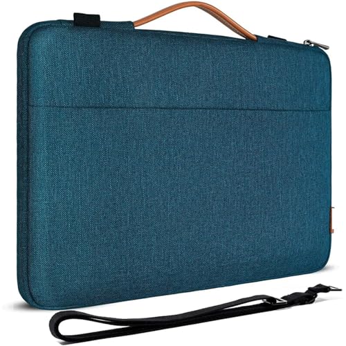Wasserdichte, stoßfeste Laptop-Hülle, Umhängetasche, Schutzhülle for 10 Zoll, 11 Zoll, 13 Zoll, 14 Zoll, 15,6 Zoll, 17 Zoll Computer FüR Business(Green,15.6-inch) von GOXQIT