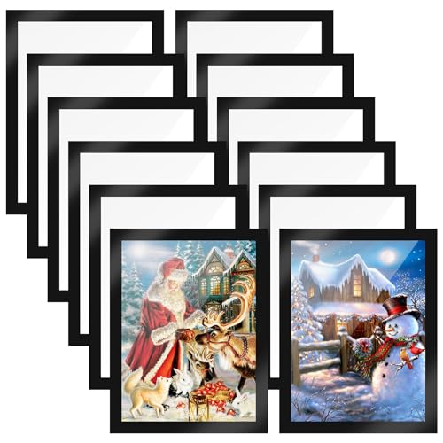 GOYADA 12 Stück magnetischer Anzeigerahmen, selbstklebender Informationsrahmen, A4 Magnetrahmen, selbstklebender Magnetrahmen für Dokumente, Fotos, Poster, Werbung von GOYADA