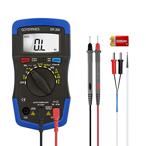 Digital Multimeter GR-36K Auto-Ranging Voltmeter Ohmmeter,4000 Counts Spannung Tester Maßnahmen Spannung Strom Ampere Widerstand Dioden Kontinuität Kapazität Temperatur für Automotive von GOYERRNES