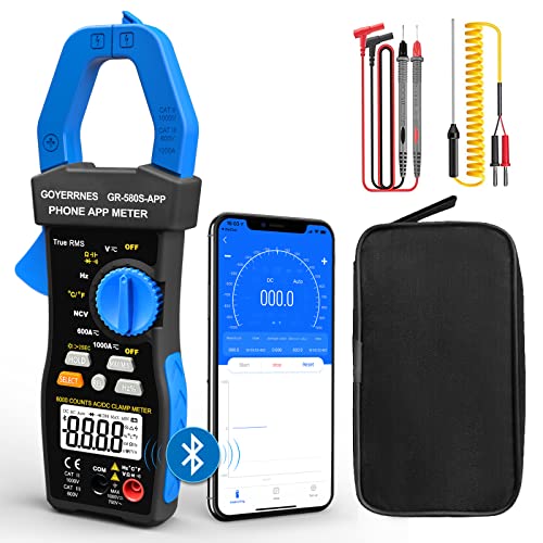 Digitales Amperemeter Multimeter T-RMS 6000 Counts,GR-580S-APP berührungsloser Amperemeter mit Mit mobilen APP-Funktionen Misst Stromspannung, Temperatur, Kapazitätswiderstand, Dioden Digitales Amperemeter Multimeter T-RMS 6000 Counts,GR-580S-APP berührungsloser Amperemeter mit Mit mobilen APP-Funktionen Misst Stromspannung, Temperatur, Kapazitätswiderstand, Dioden von GOYERRNES