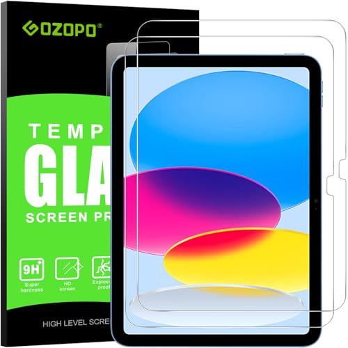 GOZOPO Schutzfolie für iPad 11. Gen/ 10. Generation, A16 11 Zoll 2025/ iPad 10 10,9 Zoll 2022, Panzer Schutz Glas Gehärtetem Displayschutzfolie, 2 Stück von GOZOPO