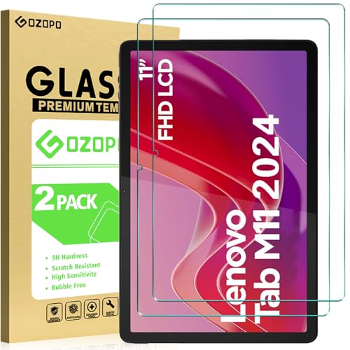 GOZOPO 2 Stück Schutzfolie für Lenovo Tab M11 (11 Zoll) Tablet TB330FU 2024, 9H Härte Panzer Schutz Glas Folie Displayschutz von GOZOPO