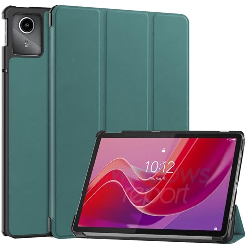 GOZOPO Hülle für Lenovo Tab M11 (11 Zoll) Tablet TB330FU 2024, Schutzhülle mit Auto Sleep Wake Up Funktion, Dunkelgrün von GOZOPO