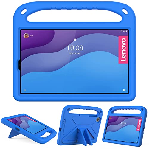 GOZOPO Kinder Hülle Kompatibel mit Lenovo Tab M10 HD 2nd Gen 10.1" (TB-X306F/TB-X306X), Ultra Leicht Stoßfest Robust Kind Schutzhülle mit Standfunktion-Blau von GOZOPO