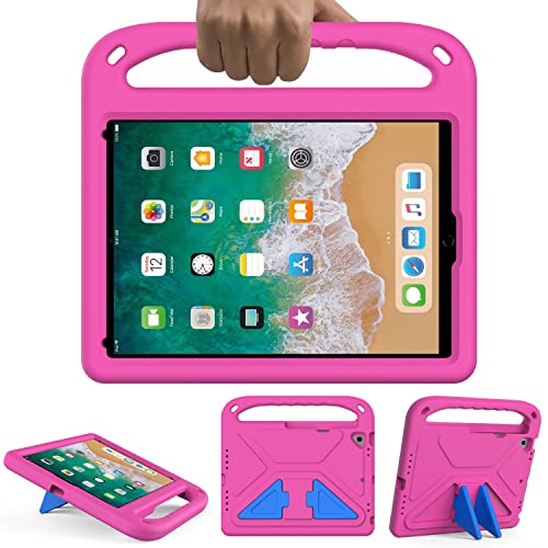 GOZOPO Kinder Hülle Kompatibel mit iPad 9.7 Zoll 6/5. Generation, Model 2018/2017, iPad Air 2, iPad Air 1, iPad Pro 9.7" mit Standfunktion, Robust Stoßfest Schutzhülle (Magenta) von GOZOPO