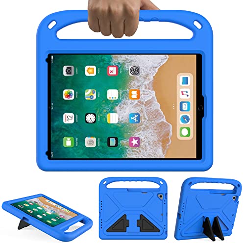 GOZOPO Kinder Hülle Kompatibel mit iPad 9.7 Zoll 6/5. Generation (Model 2018/2017), iPad Air 2, iPad Air 1, iPad Pro 9.7" mit Standfunktion, Robust Stoßfest Schutzhülle (Blau) von GOZOPO