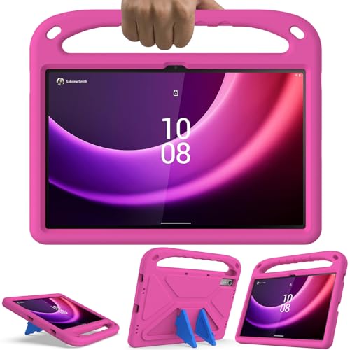 GOZOPO Kinder Hülle für Lenovo Tab P11 (2. Gen) 11,5" TB-350FU/TB-350XC Tablet Stoßfest Ständer Schutzhülle mit Griff - Magenta von GOZOPO