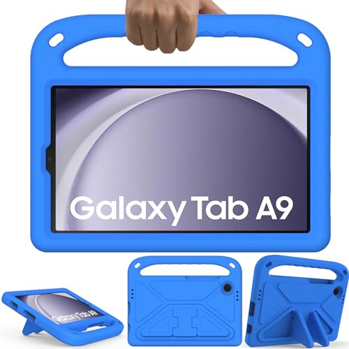 GOZOPO Kinder Hülle für Samsung Galaxy Tab A9 8.7 Zoll 2023, mit Standfunktion, Robust Stoßfest Schutzhülle Galaxy Tab A9 (SM-X110 / SM-X115) Hülle (Blau) von GOZOPO