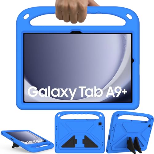 GOZOPO Kinder Hülle für Samsung Galaxy Tab A9 Plus, mit Standfunktion, Robust Stoßfest Schutzhülle Galaxy Tab A9+ (SM-X210/SM-X216/SM-X218) Hülle - Blau von GOZOPO