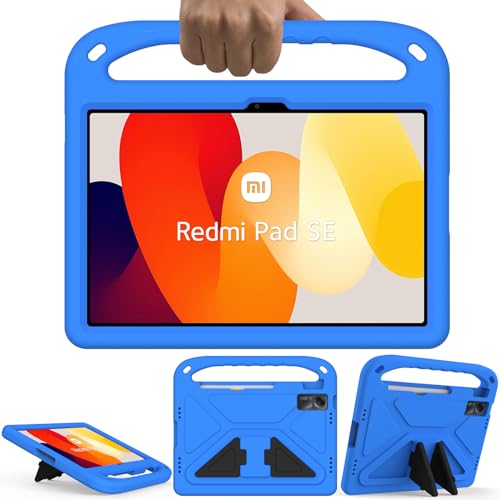 GOZOPO Kinder Hülle für Xiaomi Redmi Pad SE 2023, mit Standfunktion, Robust Stoßfest Schutzhülle Redmi Pad SE 11 Zoll Hülle - Blau von GOZOPO