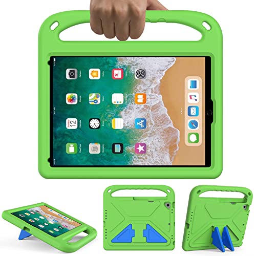 GOZOPO Kinder-Schutzhülle für iPad 9,7 Zoll 2018/2017 (6. / 5. Generation), stoßfest, robust und leicht, mit Griff und Ständer und Stifthalter, für iPad 9,7 / Air 1/Air 2/Pro 9,7 (grün) von GOZOPO
