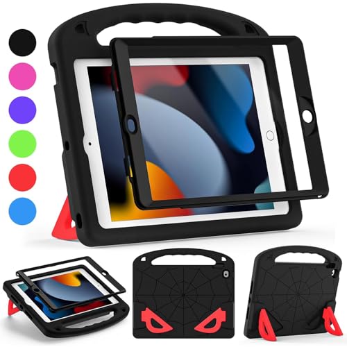 GOZOPO Kinder-Schutzhülle mit integriertem Displayschutz für iPad 25,9 cm (10,2 Zoll) 2021/2020/2019, stoßfester Griff, Ständer, Schutzhülle für iPad 9/8/7. Generation, leicht und kindersicher, von GOZOPO