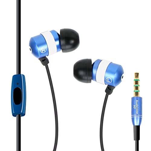 GOgroove Premium In Ear-Kopfhörer mit Geräuschisolierung, In-Line-Telefon- / Musiksteuerung und Kleiner Tragetasche für Handys/Tablets / MP3-Player - Blau von GOgroove
