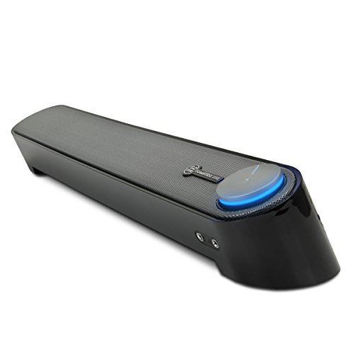 GOgroove Soundbar für PC Lautsprecher für Computer: Tragbarer 2.0 Stereo Speaker mit Eingebauten Sound Ports, Beleuchtetem LED Power-Knopf, USB Betrieben, für PCs, Laptops & Notebooks, Schwarz GOgroove Soundbar für PC Lautsprecher für Computer: Tragbarer 2.0 Stereo Speaker mit Eingebauten Sound Ports, Beleuchtetem LED Power-Knopf, USB Betrieben, für PCs, Laptops & Notebooks, Schwarz von GOgroove