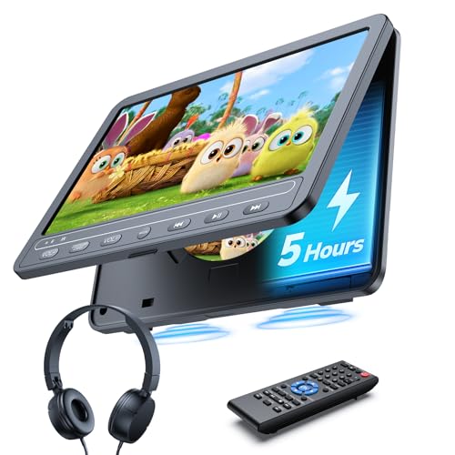10,5 Zoll Auto DVD Player mit 5 Stunden Akuu, HDMI-Eingang, Kopfhörer, Auto TV Monitor Rücksitz für Kinder, Unterstützung von USB/SD von GOnavidio