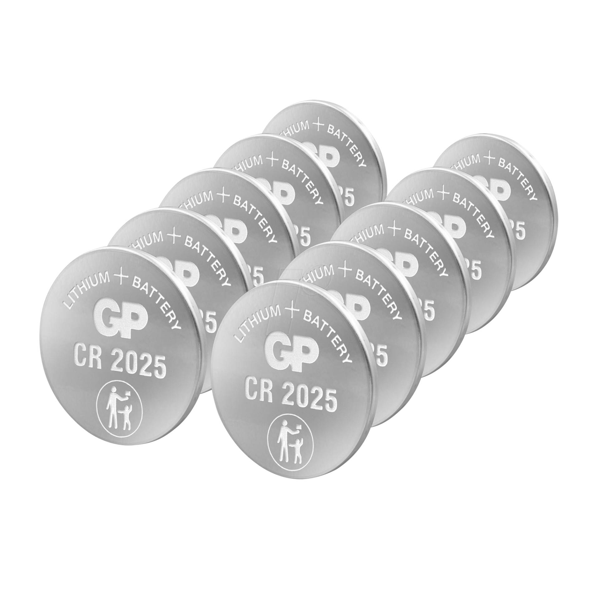 10XCR 2025 GP - Lithium-Knopfzelle, 3 V, 160 mAh, 20,0x2,5 mm, 10er-Pack von GP-BATTERIES