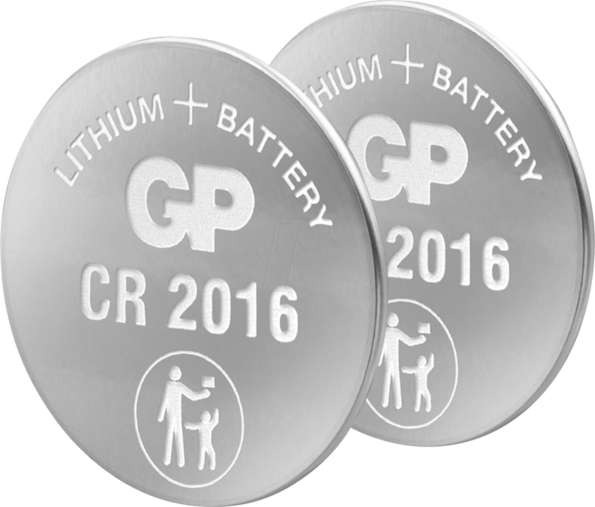 2XCR 2016 GP - Lithium-Knopfzelle, 3V, 90 mAh, 20,0x1,6 mm, 2er-Pack von GP-BATTERIES
