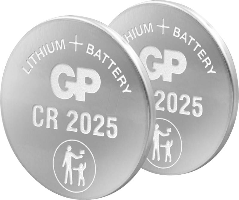 2XCR 2025 GP - Lithium-Knopfzelle, 3V, 160 mAh, 20x2,5 mm, 2er-Pack von GP-BATTERIES
