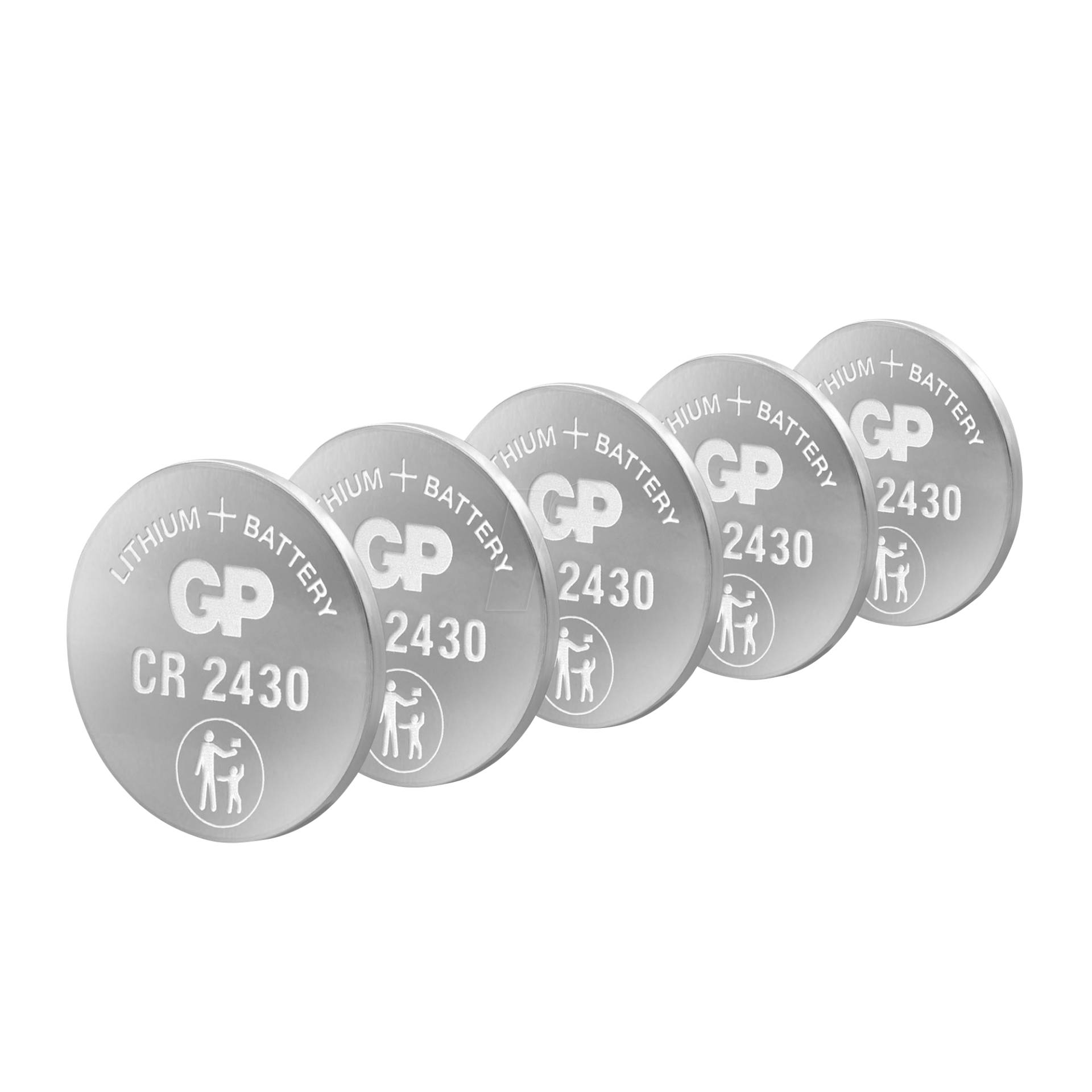 5XCR 2430 GP - Lithium-Knopfzelle, 3 V, 300 mAh, 24,0x3,0 mm, 5er-Pack von GP-BATTERIES