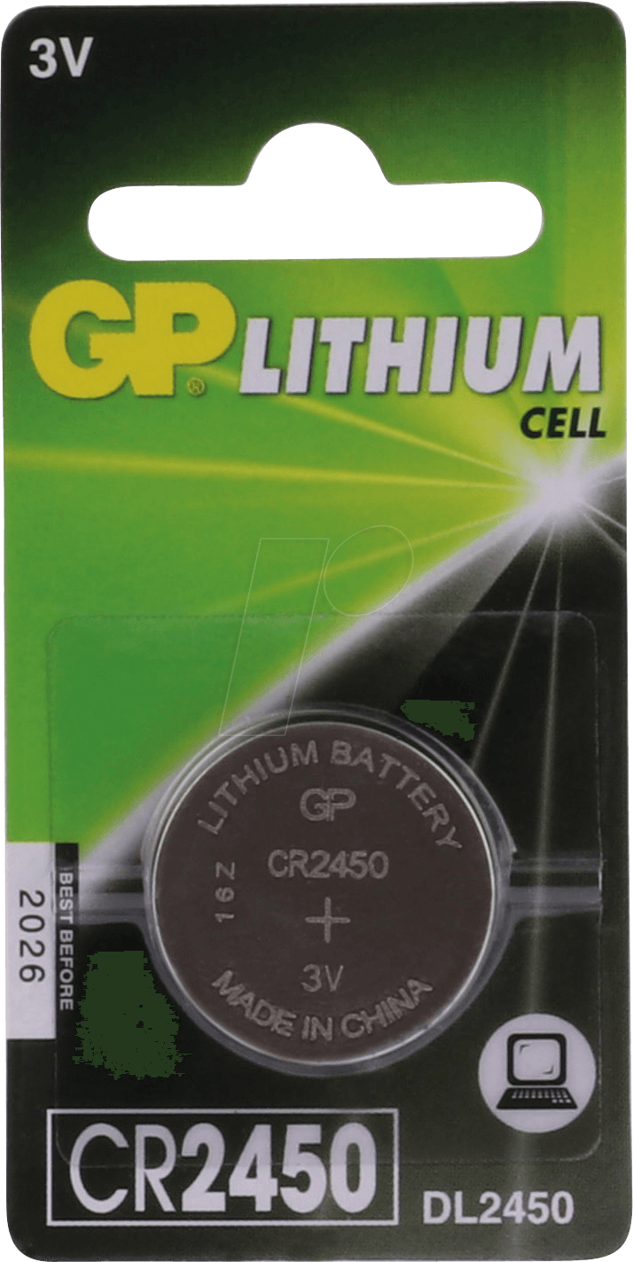 CR 2450 GP - Lithium-Knopfzelle, 3 V, 610 mAh, 24,0x5,0 mm von GP-BATTERIES