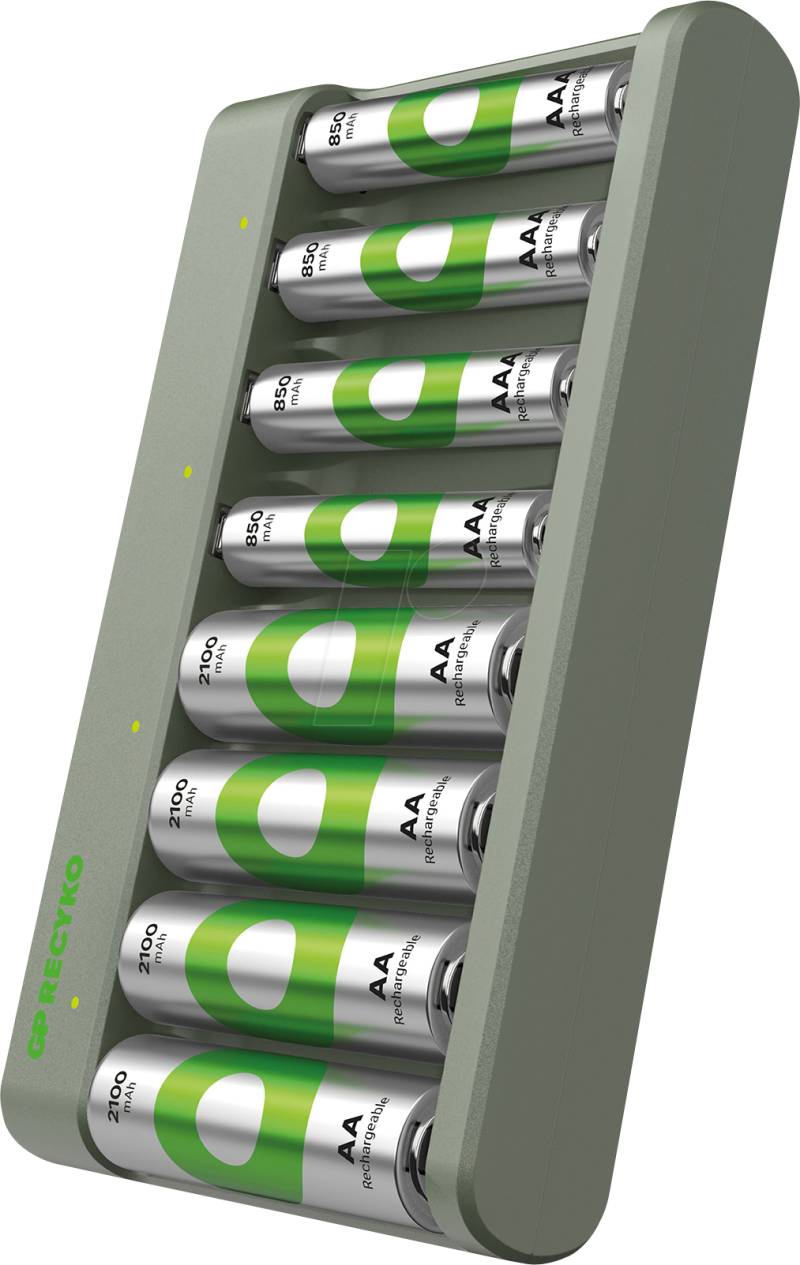 GP E821 4+4 2100 - Tischladegerät, NiMh, inkl. 4x AA 2100 mAh + 4x AAA 850 mAh von GP-BATTERIES