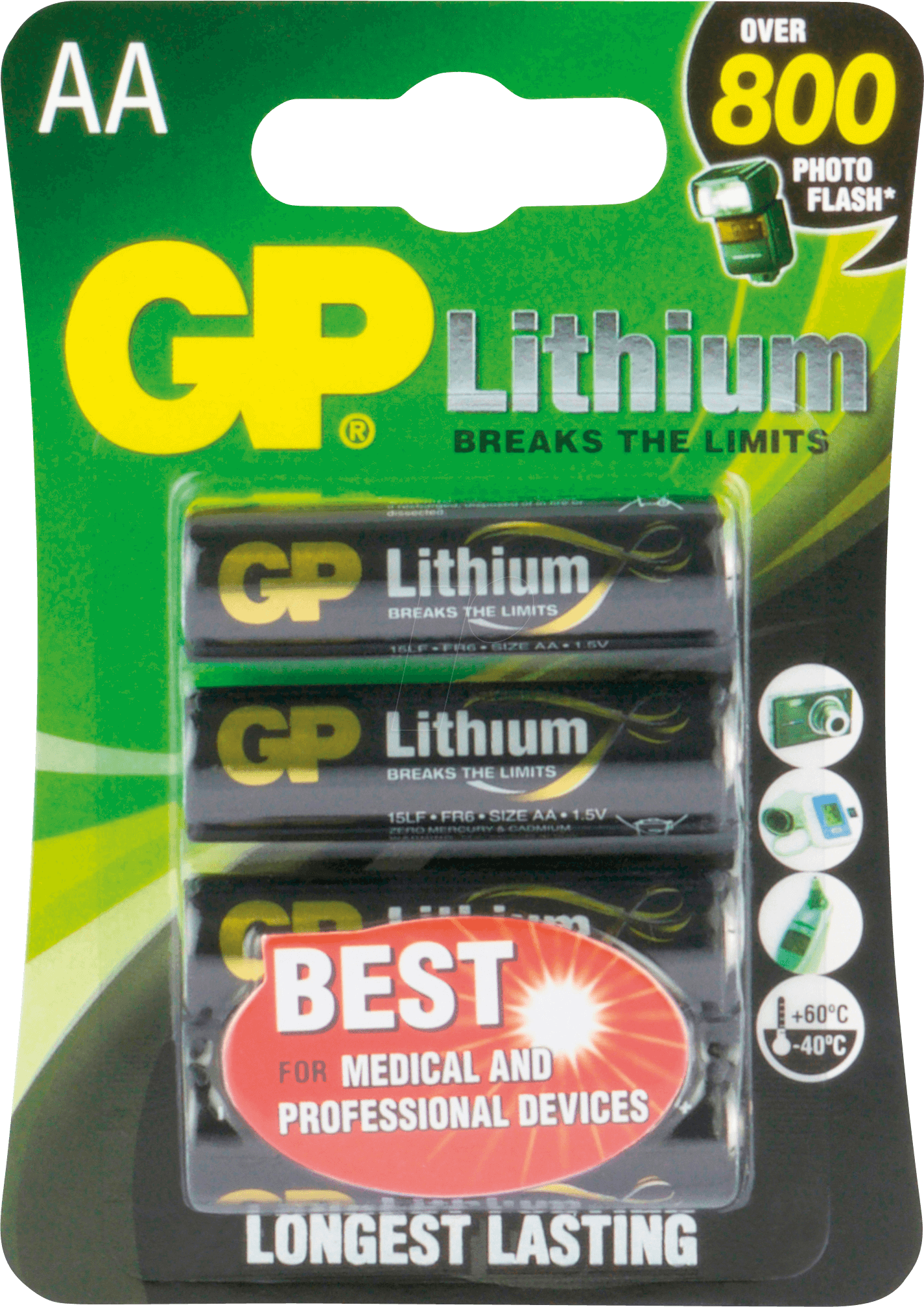 GP LI4 AA - Lithium Batterie, AA (Mignon), 4er-Pack von GP-BATTERIES