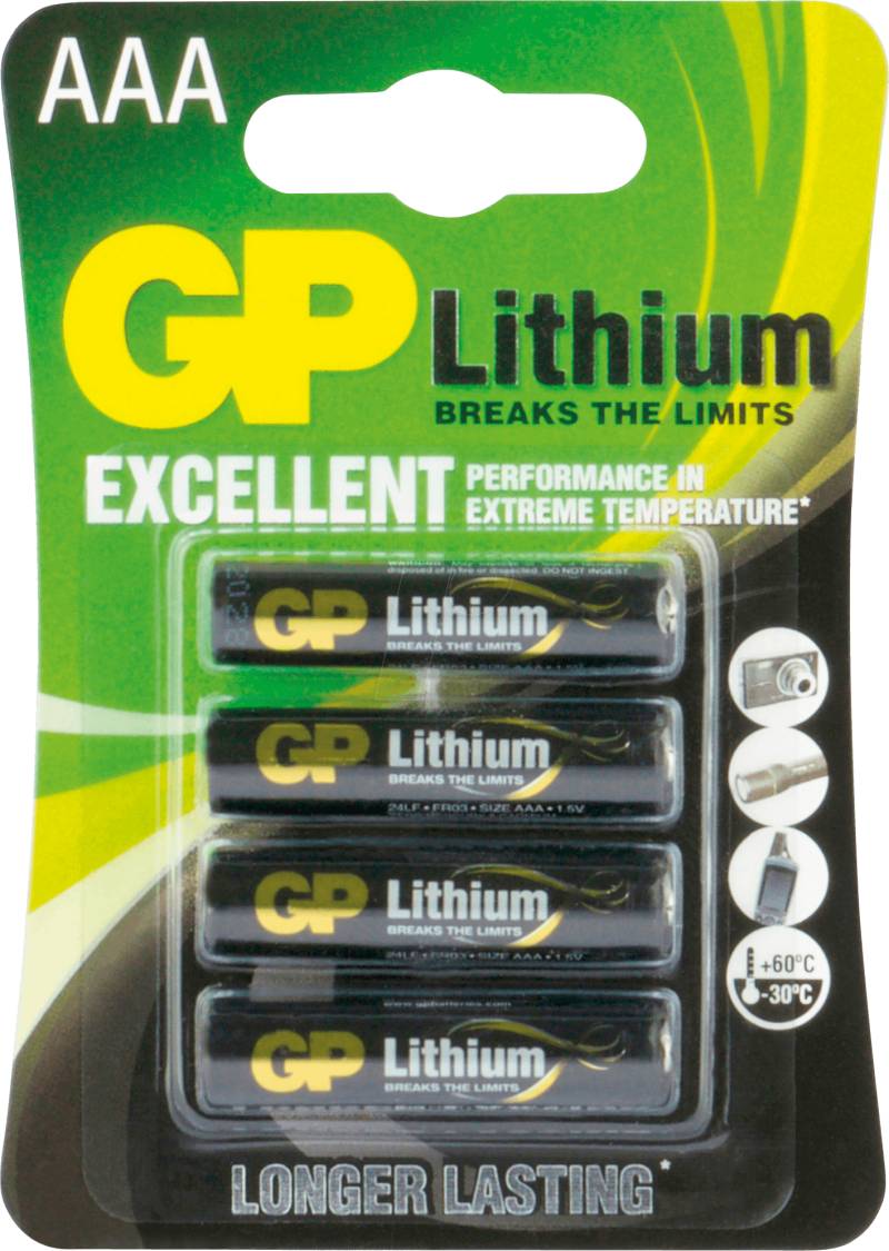 GP LI4 AAA - Lithium Batterie, AAA (Micro), 4er-Pack von GP-BATTERIES