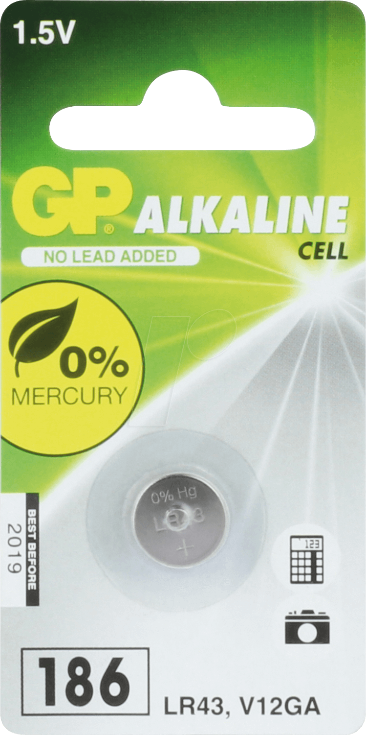 GP LR 43 - Alkaline Knopfzelle, 186 von GP-BATTERIES