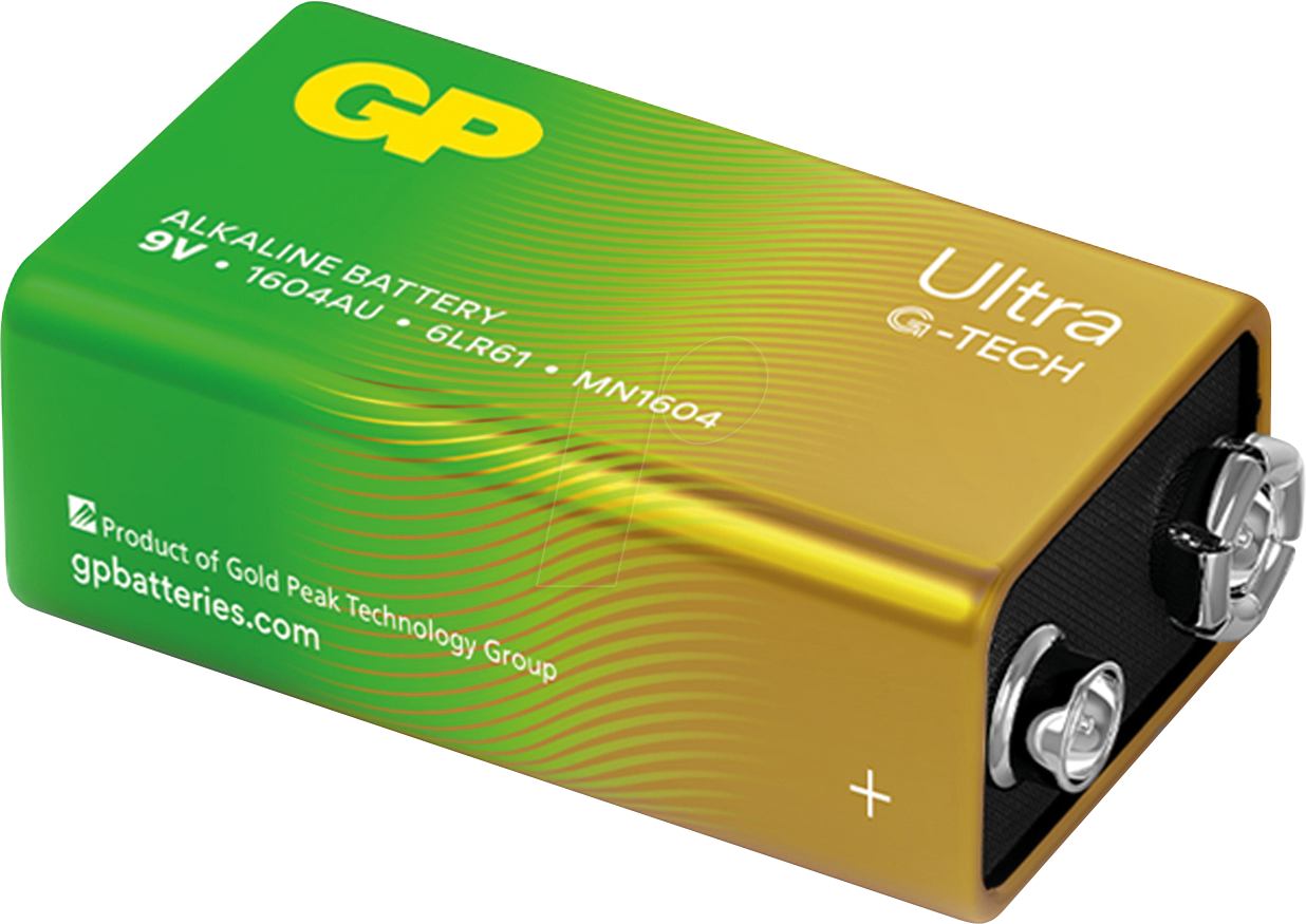 GP U1 9-VOLT - Ultra, Alkaline Batterie, 9-V-Block, 1er Pack von GP-BATTERIES